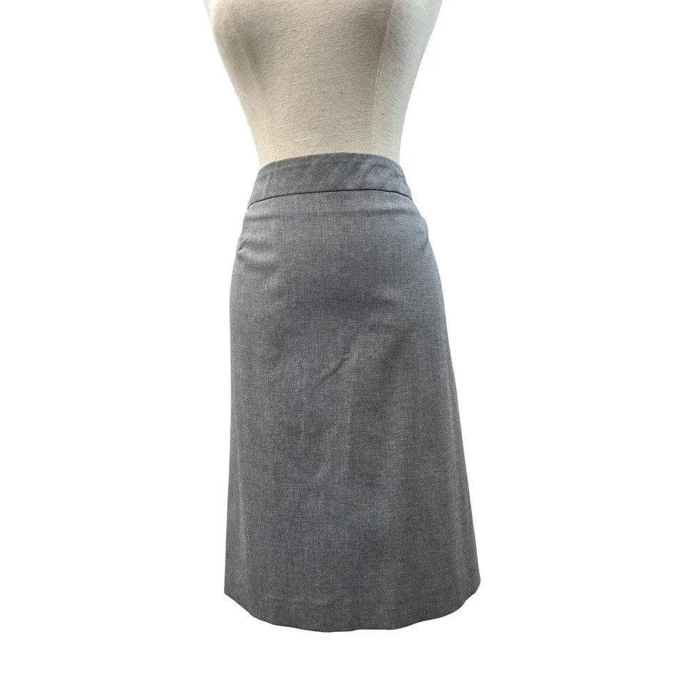 Pendleton Pencil Skirt Womens 16 Grey Excellent Wool Blend Back Vent Made in USA